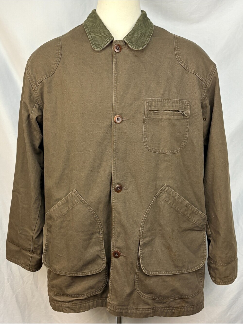 L.L.Bean Men's Size XLT Original Field Brown Button Up Coat
